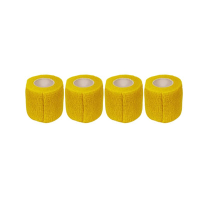 2" Cohesive Flexible Bandage Wrap – Yellow - Pack of 4 | Self-Adherent Vet Tape for Animal Wrapping, Support & Protection – Non-Slip, Breathable, Flexible Bandage for Livestock - color: Yellow
