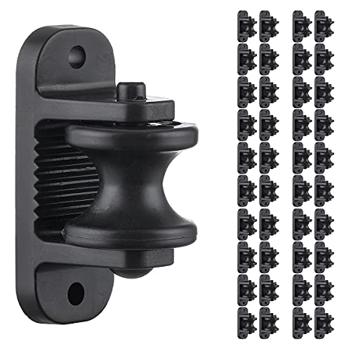 QMARK 40 Pack Electric Fence Wood Post Roller Insulators, Corner Insulators Black