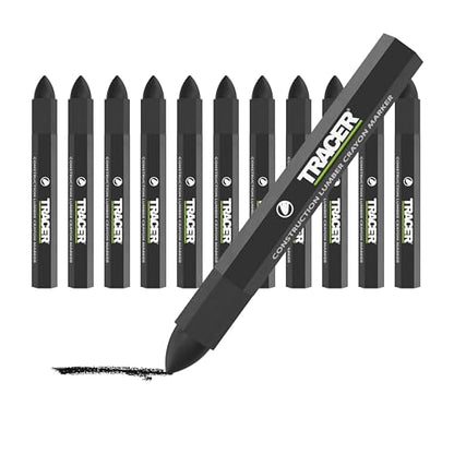 Tracer Black Lumber Crayon Markers, Pack of 12 - Construction - color: Black