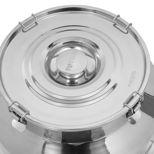 DYNAMI 16.9Gal 304 Stainless Steel Milk Bucket with Faucet,Thickened Stainless Steel Milk Can w/Sealing Lid, Large Liquid Container Storage,for Milk,Wine, Oil Storage Transport (64L/16.9gal,w/Faucet) - size: 16.9gal