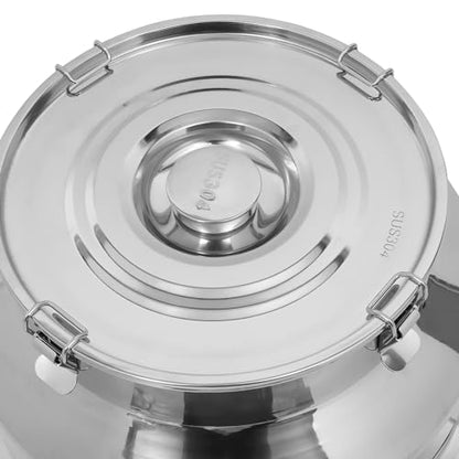 DYNAMI 16.9Gal 304 Stainless Steel Milk Bucket with Faucet,Thickened Stainless Steel Milk Can w/Sealing Lid, Large Liquid Container Storage,for Milk,Wine, Oil Storage Transport (64L/16.9gal,w/Faucet) - size: 16.9gal