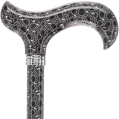Royal RC Canes Walking Sticks for Men and Women - Stylish Designer Fashionable Adjustable Derby Canes - Lightweight Aluminum Cool Walking Sticks with HD Patterns - color: Back / White