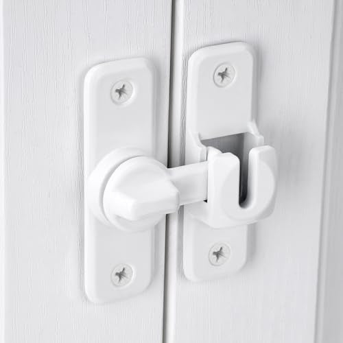 White 90/180 Degree Flip Latch,Zinc Alloy Barn Door Latch - color: White