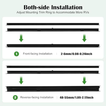 RV Window 42" W x 12" H Sliding Glass with Black Screen, High Privacy, Horizontal/Vertical Fit, Replacement for Camper Trailer Van - size: 42"W * 12"H