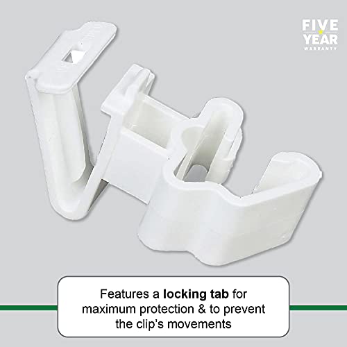 Powerfields Safe-Fence White T-Post Polytape Insulator - TP-25 Electric Fence Insulators (25 Pieces)