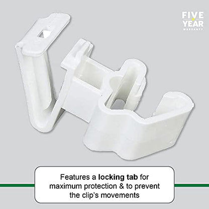 Powerfields Safe-Fence White T-Post Polytape Insulator - TP-25 Electric Fence Insulators (25 Pieces)