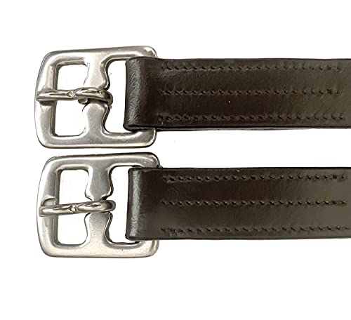 Majestic Ally Genuine Leather English Stirrup Leather (Pair) - color: Brown, size: 54 us