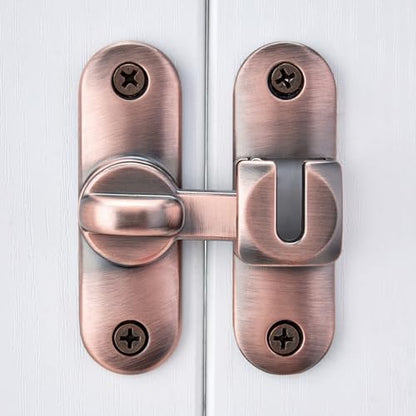 Red Bronze 90/180 Degree Barn Door Latches,Flip Gate Lock - color: Red Bronze