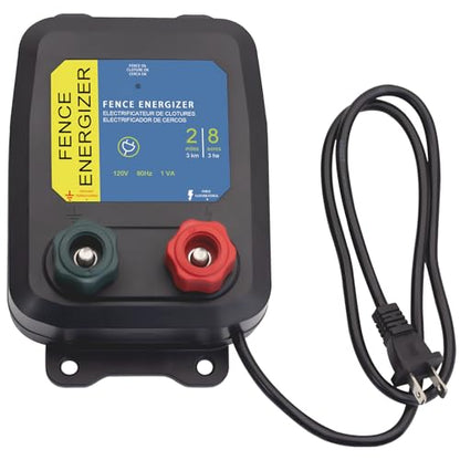 Electric Fence Energizer Plus 2 Mile/ 8 Acres Plug,Electric Fence Charger PE2，Livestock Fence Chargers for Containing Pets and Keeping Out Small Nuisance Animals 0.10 Joule - color: 0.10 Joule