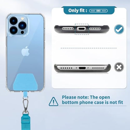 CACOE Phone Lanyard, Black+Light Blue, 2 Pcs - color: Black+light Blue, size: 21.65"