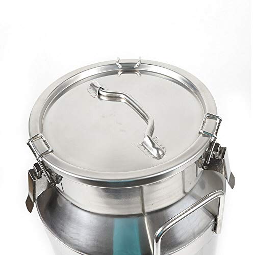 Milk Can Food Grade Stainless Steel Milk Transport Can Milk Bucket Wine Pail Bucket Milk Can Tote Jug with Sealed Lid for Milk Wine Liquid Storage Container (8 Gallon / 30 Liters) - color: 8 Gallon / 30 Liters