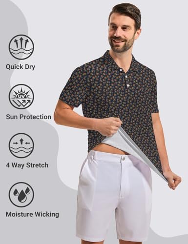 Funny Golf Shirts for Men, Quick Dry Moisture Wicking Polo Shirts - color: Angry Golfer2, size: X-Large