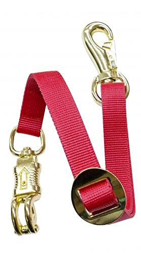 Showman Adjustable Heavy Duty Trailer Tie Strap Panic Snap Bull Snap Horse Pony (Red)