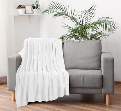 Utopia Bedding 100% Cotton Thermal Blanket White Twin, 90x72 Inches - color: White, size: Twin