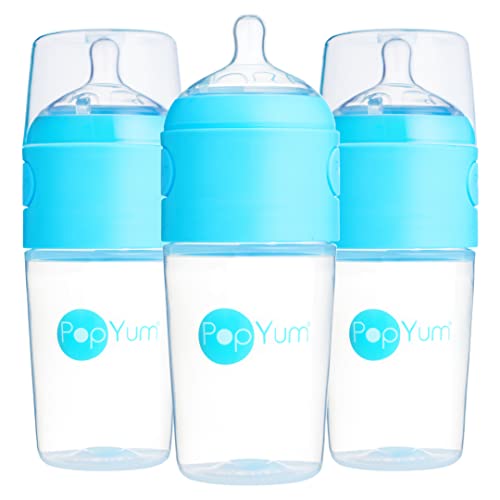 PopYum 9 oz Blue Anti-Colic Formula Making Baby Bottles, 3-Pack - color: Blue, size: 9 Ounce (Pack of 3)