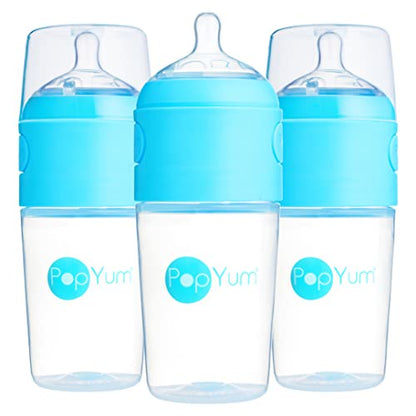 PopYum 9 oz Blue Anti-Colic Formula Making Baby Bottles, 3-Pack - color: Blue, size: 9 Ounce (Pack of 3)