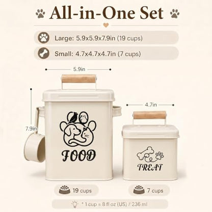 Airtight Dog Treat Container Set of 2 - color: White