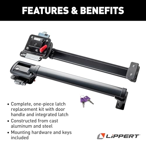 Lippert LatchXtend™ Easy Open RV Door Handle Extension for Entry Doors with a Standard Paddle Latch, Extends Reach by 14", Easy Retrofit Installation, Perfect for Kids and Seniors - 2022301969 | Fits right-handed entry doors with standard paddle latch, cu