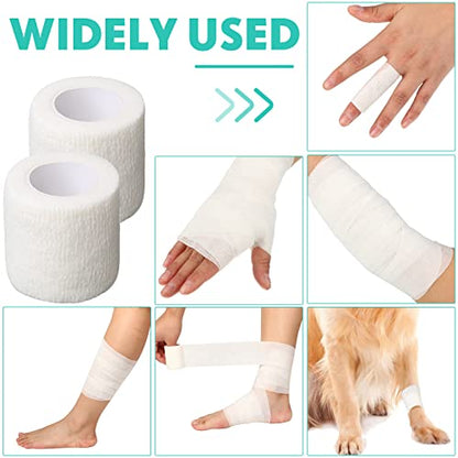 Treela 64 Pack 2" X 5 Yards Self Adhesive Bandage Wrap White - color: White, size: 2 Inch X 5 Yard