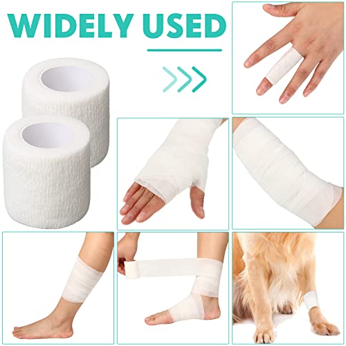Treela 64 Pack 2" X 5 Yards Self Adhesive Bandage Wrap White - color: White, size: 2 Inch X 5 Yard