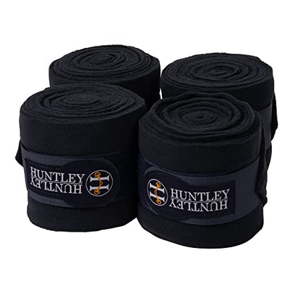 Huntley Equestrian Polo Wraps for Horses Protective Leg Support Bandage, Training, Exercising & Turnout - Pack of 4 - Navy - color: Navy