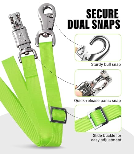 Cross Ties for Horse, Nylon Trailer Tie, Adjustable Length 42.5"-73" - color: Neon Yellow