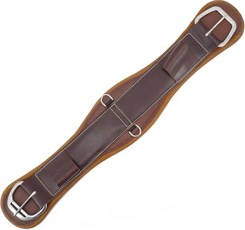 Jeereal Western Genuine Leather Cinch for Trail Riding & Rodeo ，28-32 Inch (Brown) - size: 30 Inch