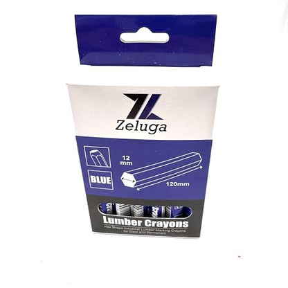 Zeluga 4.7in. x 0.47in. Hex Shape Industrial Lumber Marking Crayons for Clear and Permanent Markings, Blue 12 Pack - color: Blue, size: 1 Count (Pack of 12)