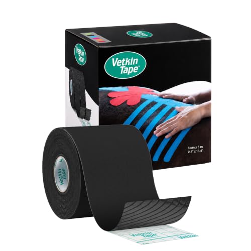 VetkinTape Canine & Equine Kinesiology Tape | Veterinary Tape 2.4" - color: Black