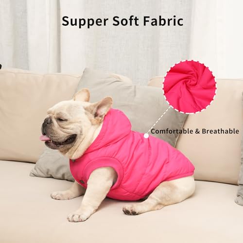 Vecomfy Warm Dog Coats with Hoodie,Winter Dog Jackets for Small Dogs - color: Pink, size: Medium