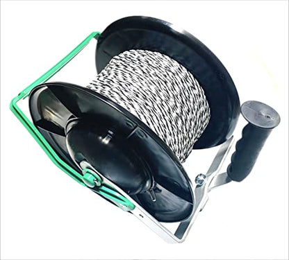PK2 Electric Fence Polywire 6 Conductors 1312 Feet Pre-Spooled on 3:1 Standard Geared Reel - size: 1312 ft x 6 wires x 2 standard reel