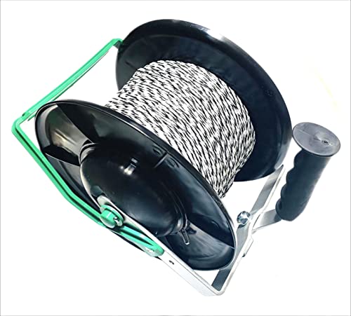 PK1 Electric Fence Polywire 6 Conductors 1312 Feet Pre-Spooled on 3:1 Standard Geared Reel - size: 1312 ft x 6 wires x 1 standard reel
