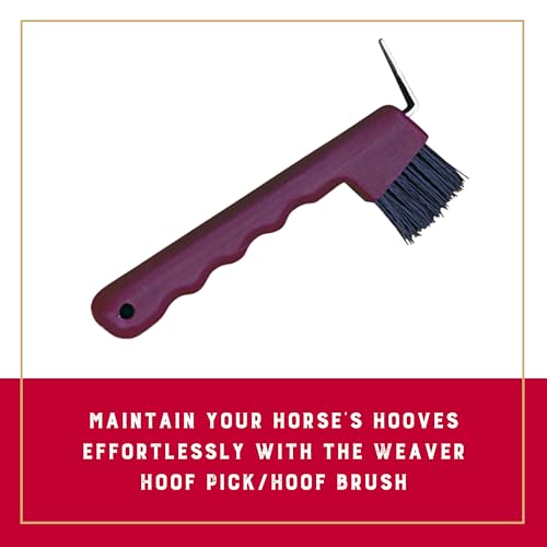 Weaver Equine Hoof Pick with Brush, Durable Compact Horseshoe Picks with Plastic Handle, Equine Supplies for Horse Shows, Events, and More