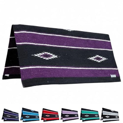 Majestic Ally 36"x34" Navajo Design Acrylic Saddle Blanket for Horses - 2.4 lbs (Dark Purple) - color: Dark Purple