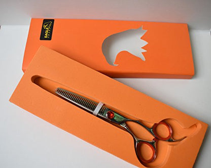 Professional Hair Cutting Scissors 6 inch thinning Scissors 30 Tooth Blender Convex Blade Comfort Handle Stainless Steel Hair Japanese Craft (6.0" Thinner) - style: 6 Inchthinning