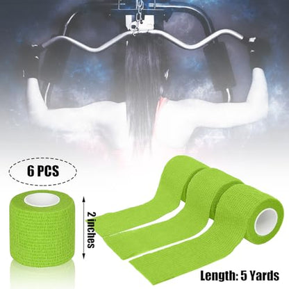 6 Pack Grass Green Self Adhesive Bandage Wrap 2 Inches x 5 Yards - color: Grass Green, size: 2 Inch