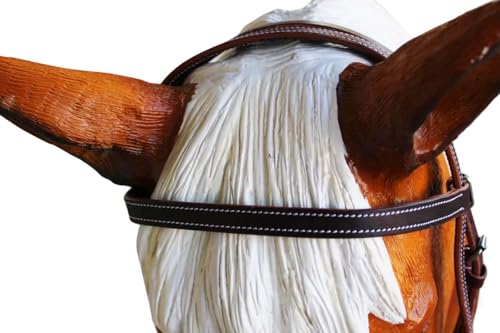 CHALLENGER Latigo Leather Western Bridle with Roller Adjustable Horse Headstall 78JBridle - color: Latigo White Stich, size: Pony