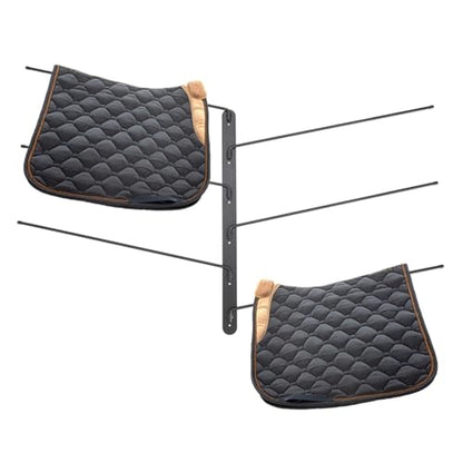 2 Pcs Saddle Rack, 6 Tier Wall Mounted Horse Saddle Stand with Protective Cover, 180-Degree Swivel Horse Tack Storage Holder for Stables, Garages, Barns, Utility Rooms.