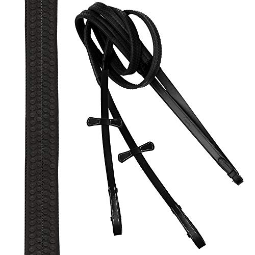 Exion Horse Snaffle Jumping Bridle with Removable Flash & Rubber Reins | Anatomical MonoCrown, Padded Noseband, Fancy Stitched Browband | English Bridle - color: Black, size: Pony/Small Size