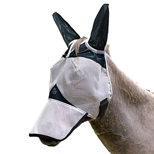 Harrison Howard Mule Donkey Fly Mask Full Face Protection with Nose Cover - color: Black, size: Medium