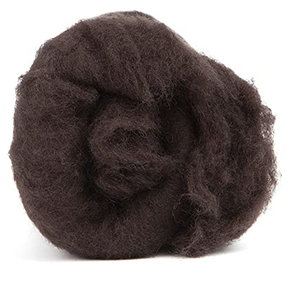 Maori Wool Carded Batting for Needle Felting, 3.5 oz, Coffee Brown - color: Coffee