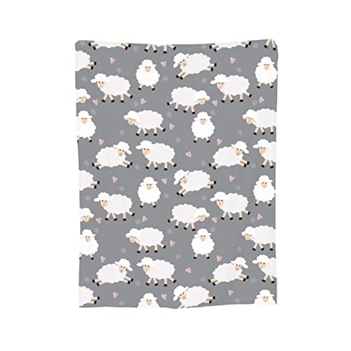 Fleece Blanket Cute Sheep Lightweight Ultra-Soft Micro Throw Blanket for Sofa Couch Bed Camping Travel - Super Soft Cozy Microfiber Blanket 50"X40" - color: Sheep (Grey), size: 50"x40"