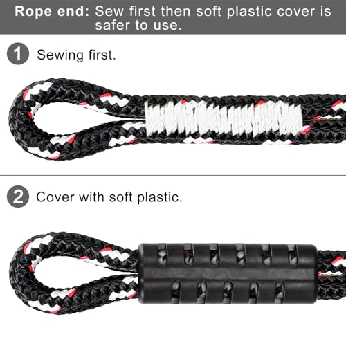 SELEWARE 10ft Tree Swing Rope, Adjustable Hammock Straps Hanging Kit - color: Black-2 Pack, size: 10ft