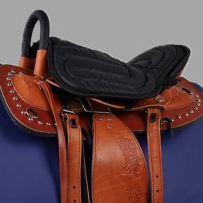 Motorcycle Seat Cushion Saddle Pad for Horses-Black - color: Black