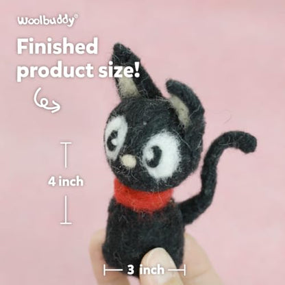 Woolbuddy Needle Felting Starter Kit (Black Cat) for Adults with DIY Tool - color: Black Cat