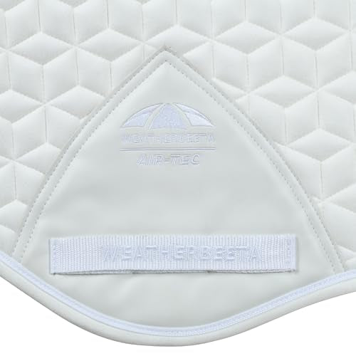 WeatherBeeta Suede Elite Air-Tec Jump Shaped Saddle Pad - color: White, size: L