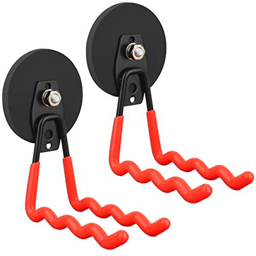 ULIBERMAGNET Heavy Duty Large Magnet Hooks,Strong Magnetic Wave Hook for Hose,Jig Saw,Circular Saw,Workshop Organization,2 Pack Magnetic Tool for Hammer Drill,Garden Tool(3.46inch/Orange) - style: 3.46" Large Powerful Wave Orange