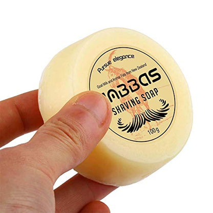 Anbbas Faux Badger Shaving Brush Set with 3.5OZ Milk Shaving Soap and Bowl Stainless Steel,Black Acrylic Shaving Stand Holer for DE Razor Men Close Shave Kit | Synthetic Badger Nylon Bristles Good Water Absorption Skin Friendly No Shedding Morning Persona
