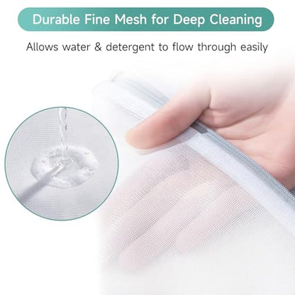 GOGOODA 2 Pack Extra Large Mesh Laundry Bags 24 x 31 in Fine Mesh Wash Bags - color: Fine Mesh White, size: 2 XXXL Large