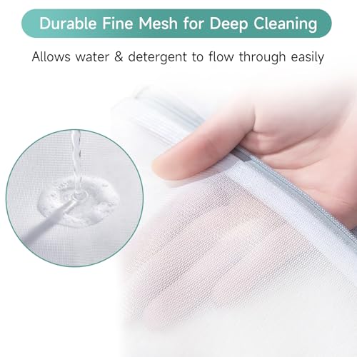 GOGOODA 2 Pack Extra Large Mesh Laundry Bags 24 x 31 in Fine Mesh Wash Bags - color: Fine Mesh White, size: 2 XXXL Large